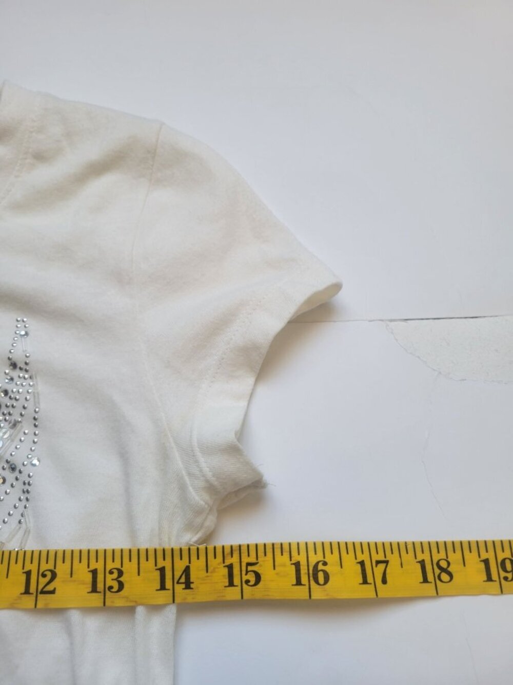 Victoria's Secret T-shirt silver rhinestone angel wings and gold lettering M - Picture 9 of 10